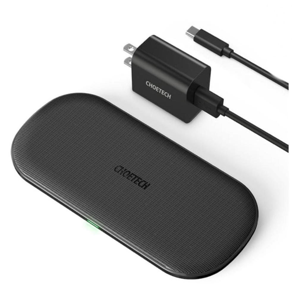 CHOETECH Black Wireless Charger with Adapter